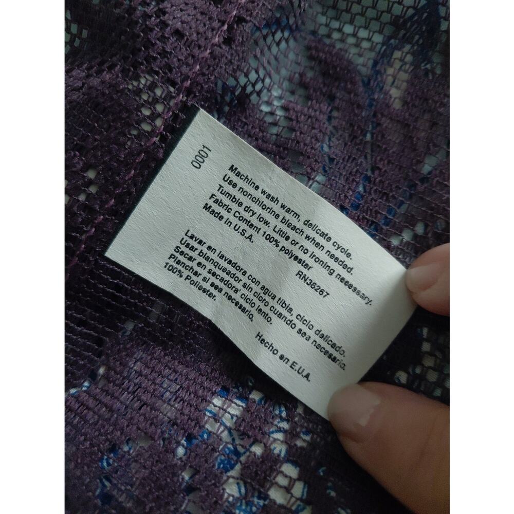 Vintage Lace Curtains Set of 2 Plum Purple Made USA Cottagecore 38X62 Romantic - Picture 8 of 10